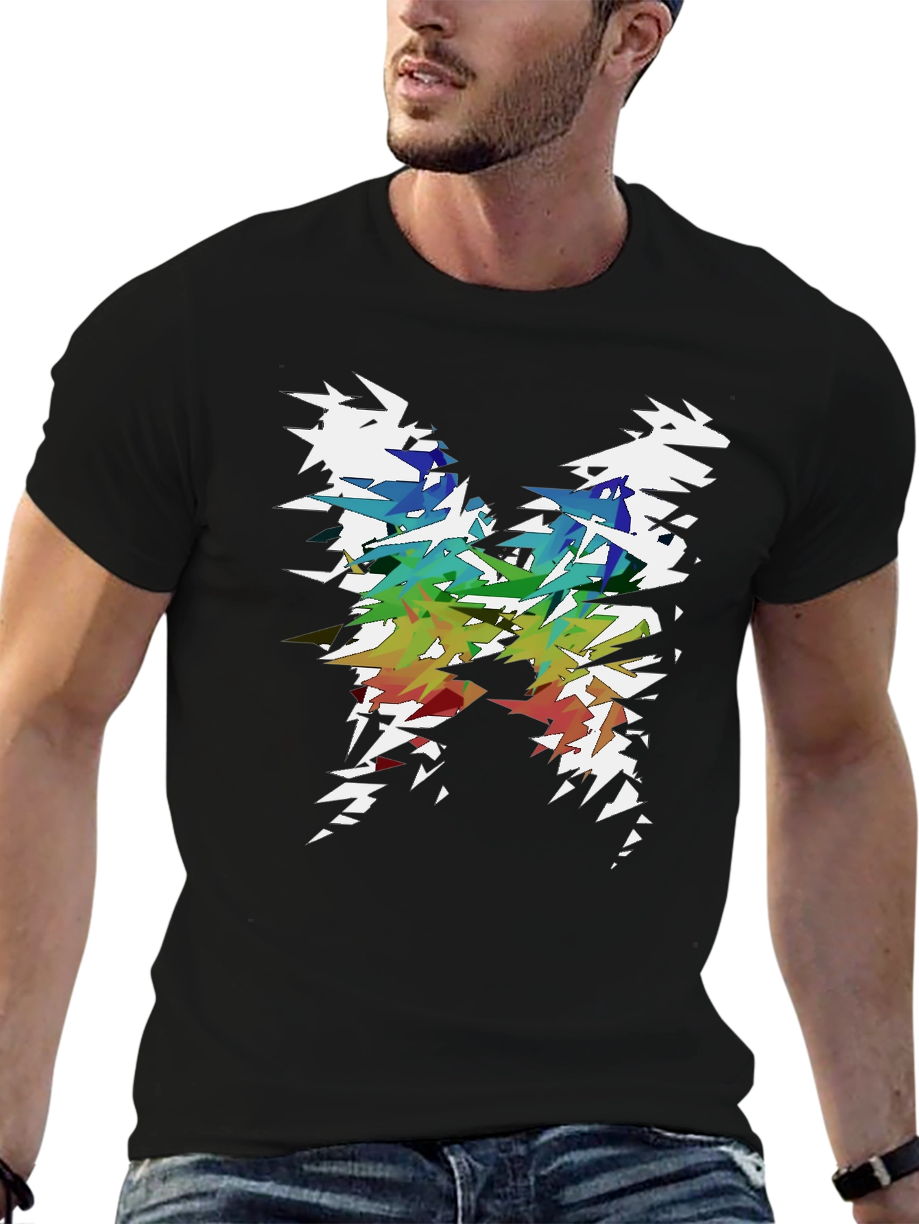 Abstract Geometric Rainbow Tee