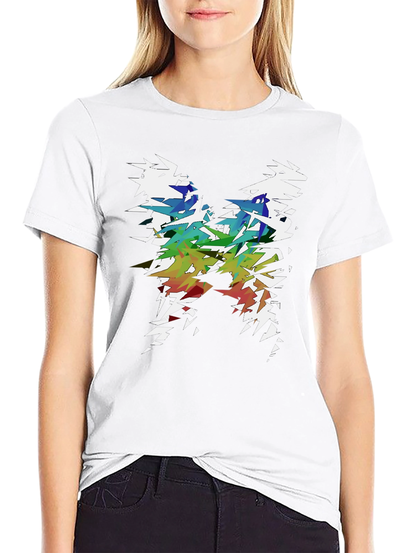 Abstract Geometric Rainbow Tee