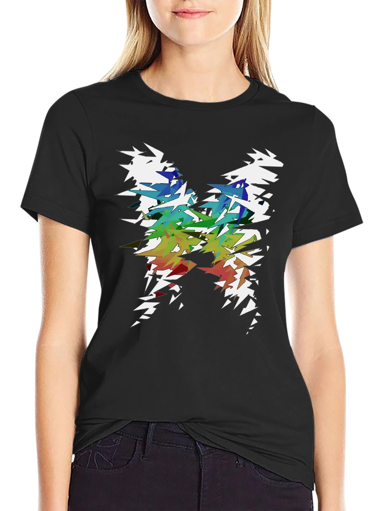 Abstract Geometric Rainbow Tee