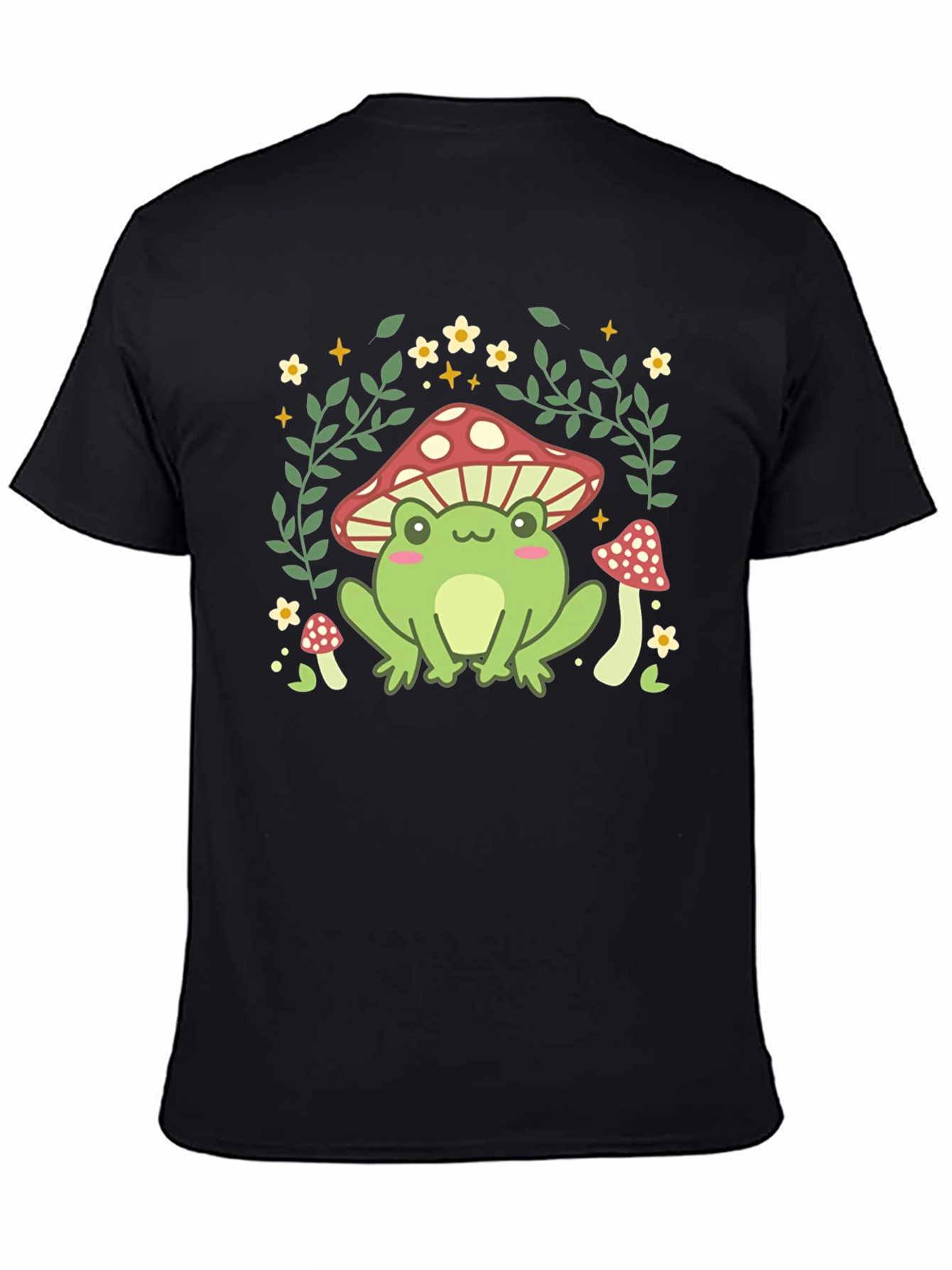 Mushroom Frog Graphic Tee - Cute Nature Design