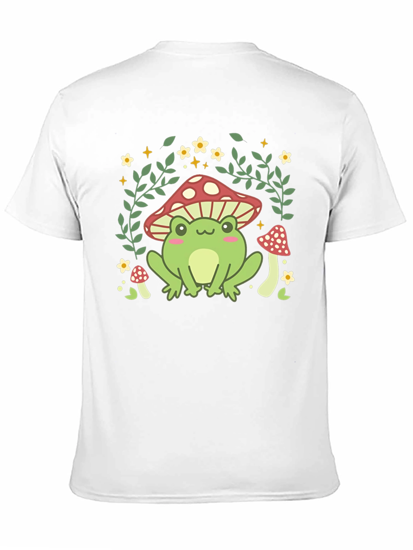Mushroom Frog Graphic Tee - Cute Nature Design