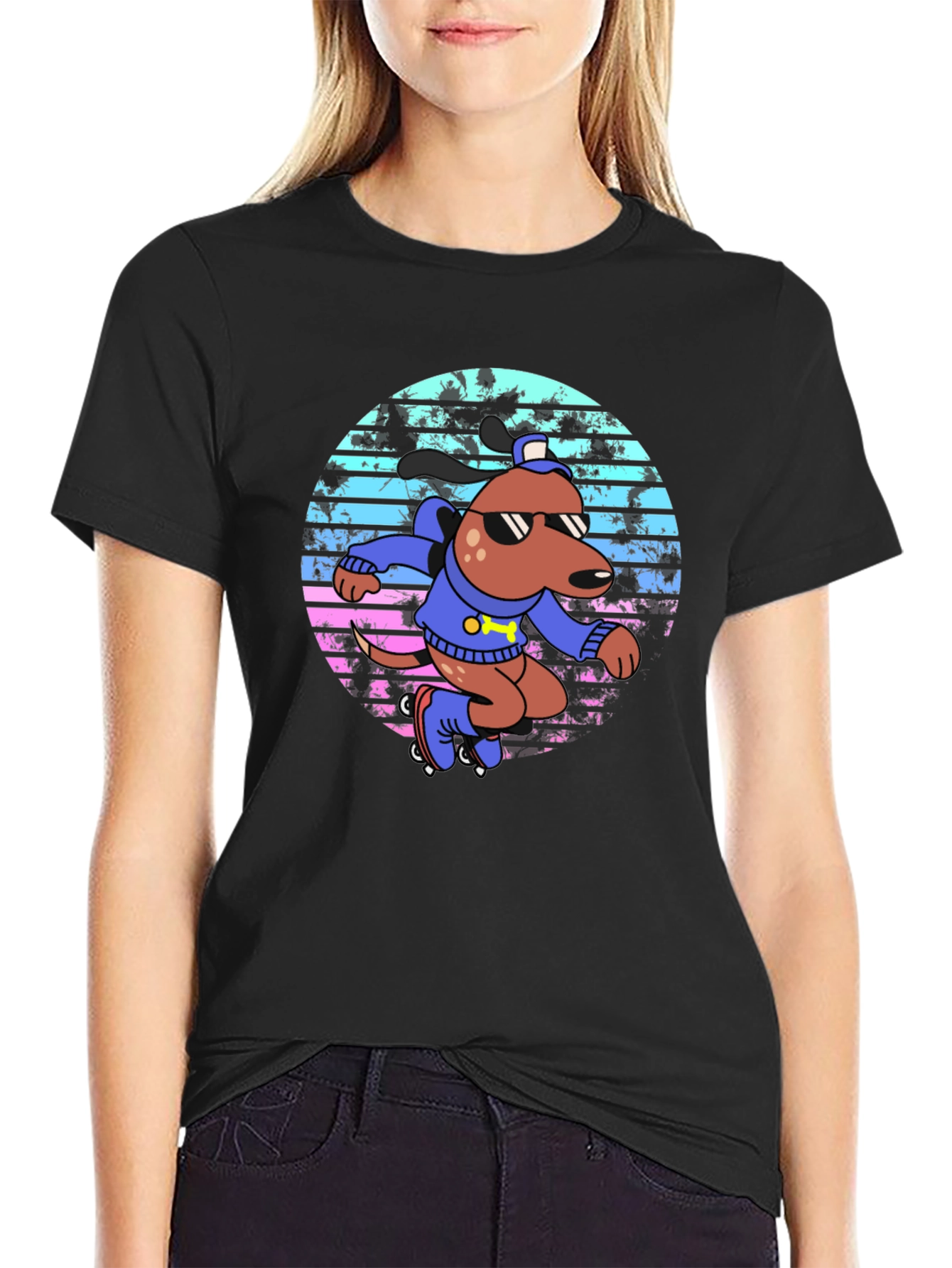 Retro Roller Dog T-Shirt