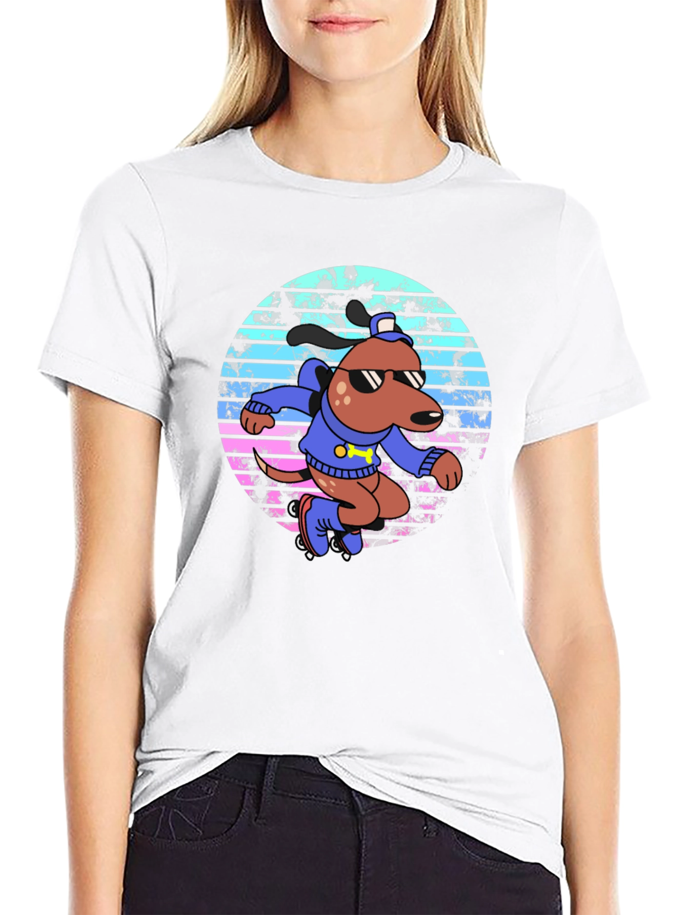 Retro Roller Dog T-Shirt