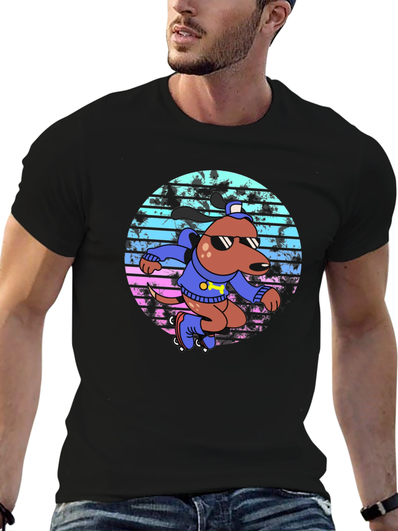 Retro Roller Dog T-Shirt