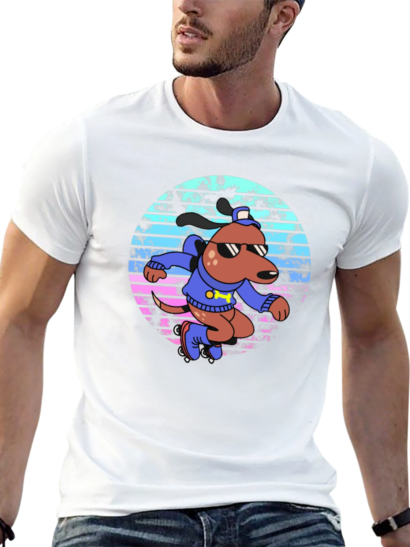 Retro Roller Dog T-Shirt