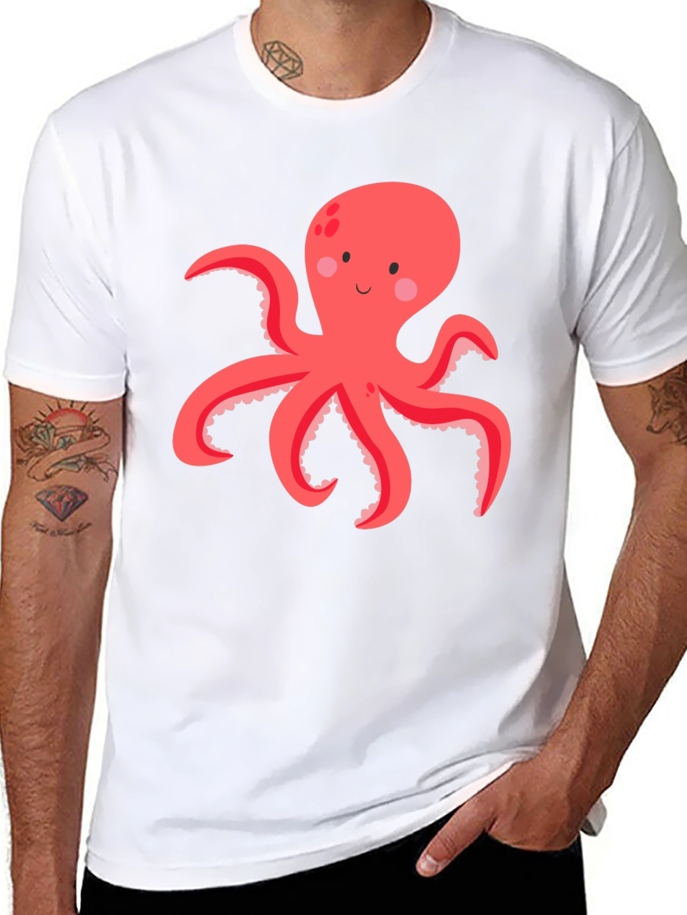 Octopus Graphic Tee - Black Cotton Blend