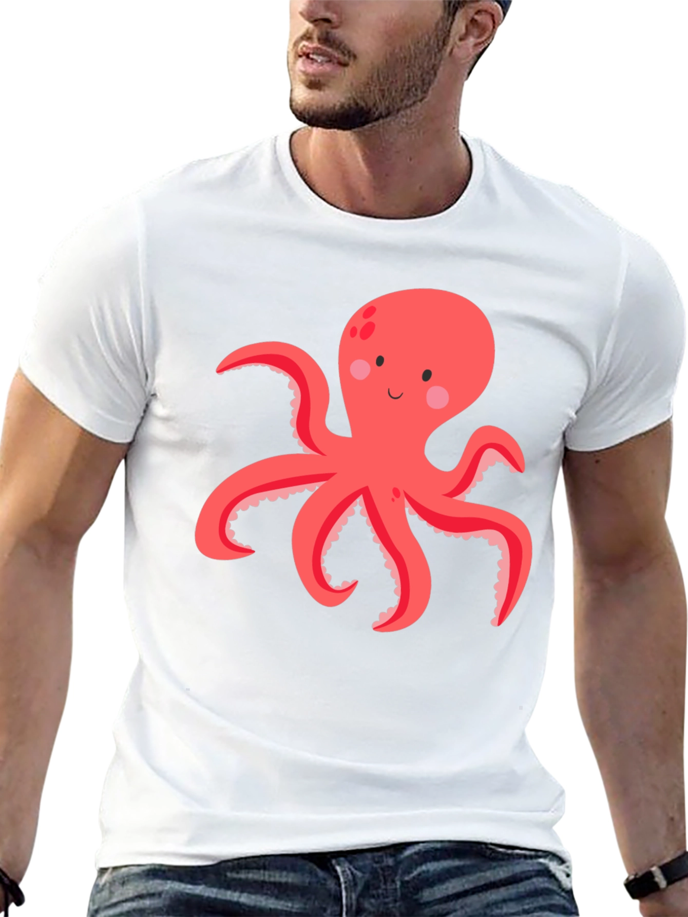 Octopus Graphic Tee - Black Cotton Blend