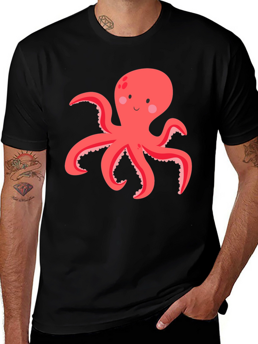 Octopus Graphic Tee - Black Cotton Blend