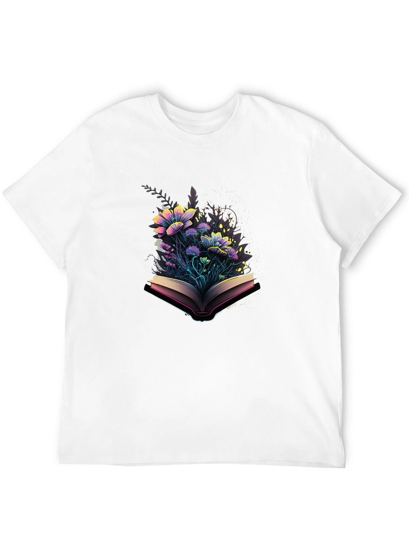 Floral Book T-Shirt - Literary Style