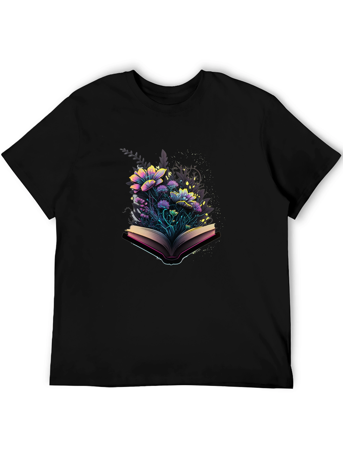 Floral Book T-Shirt - Literary Style