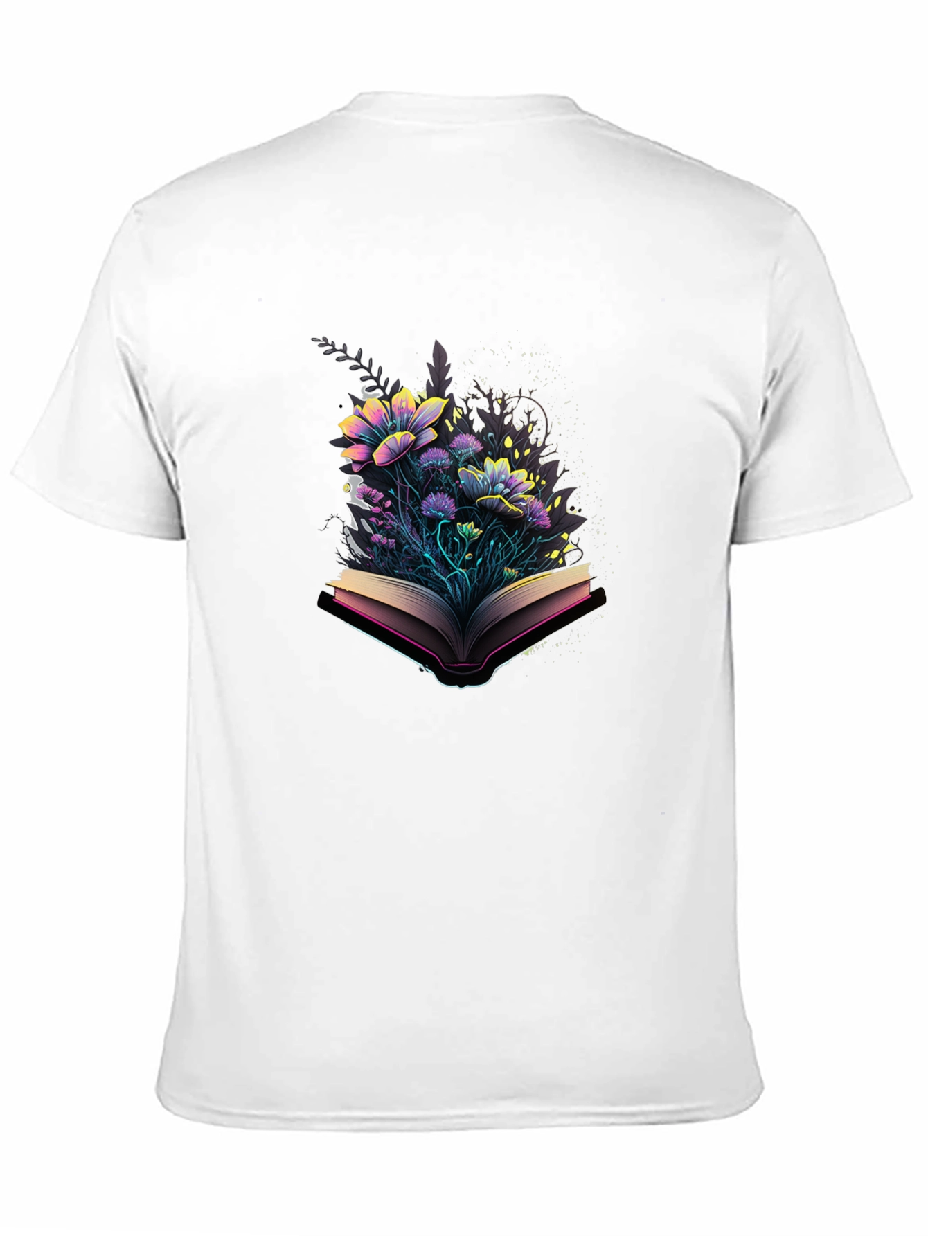 Floral Book T-Shirt - Literary Style