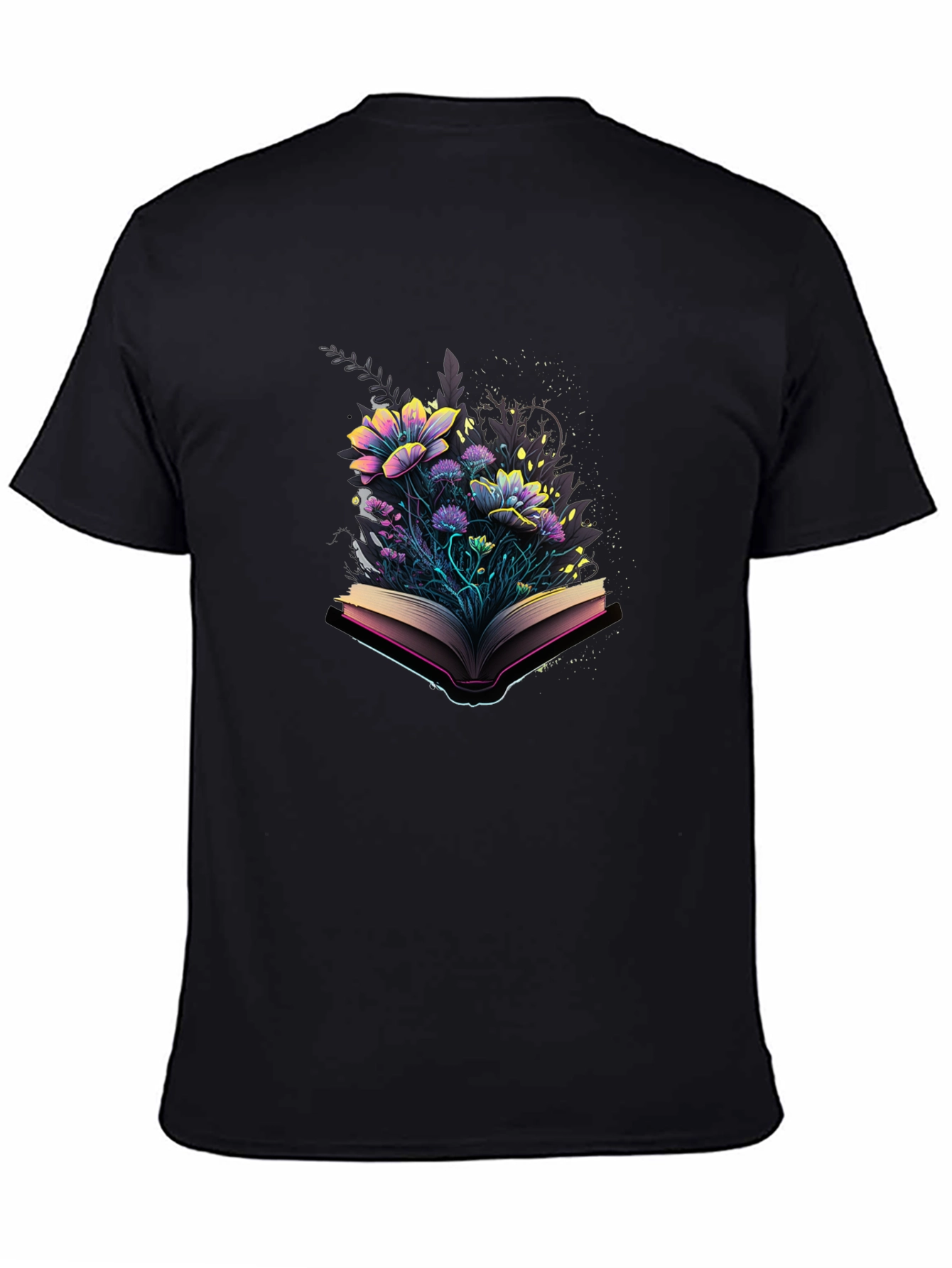 Floral Book T-Shirt - Literary Style