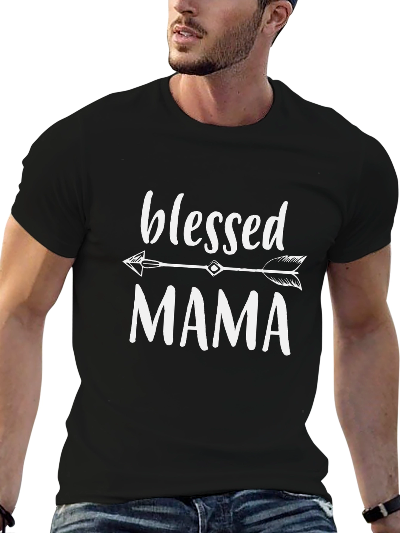 Blessed Mama Arrow Graphic T-Shirt - Black