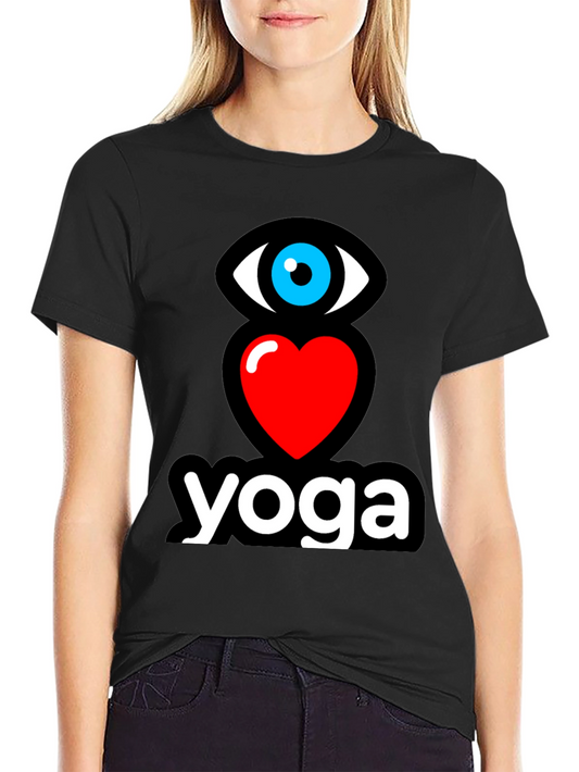 Eye Heart Yoga Black Graphic T-Shirt