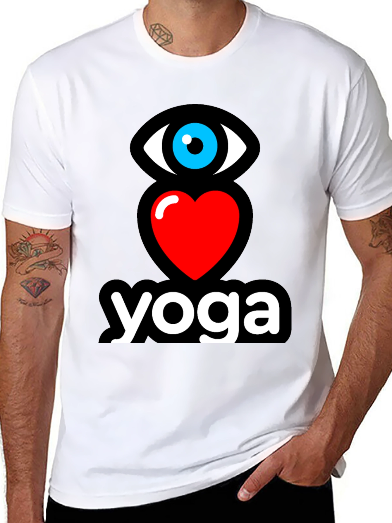 Eye Heart Yoga Black Graphic T-Shirt