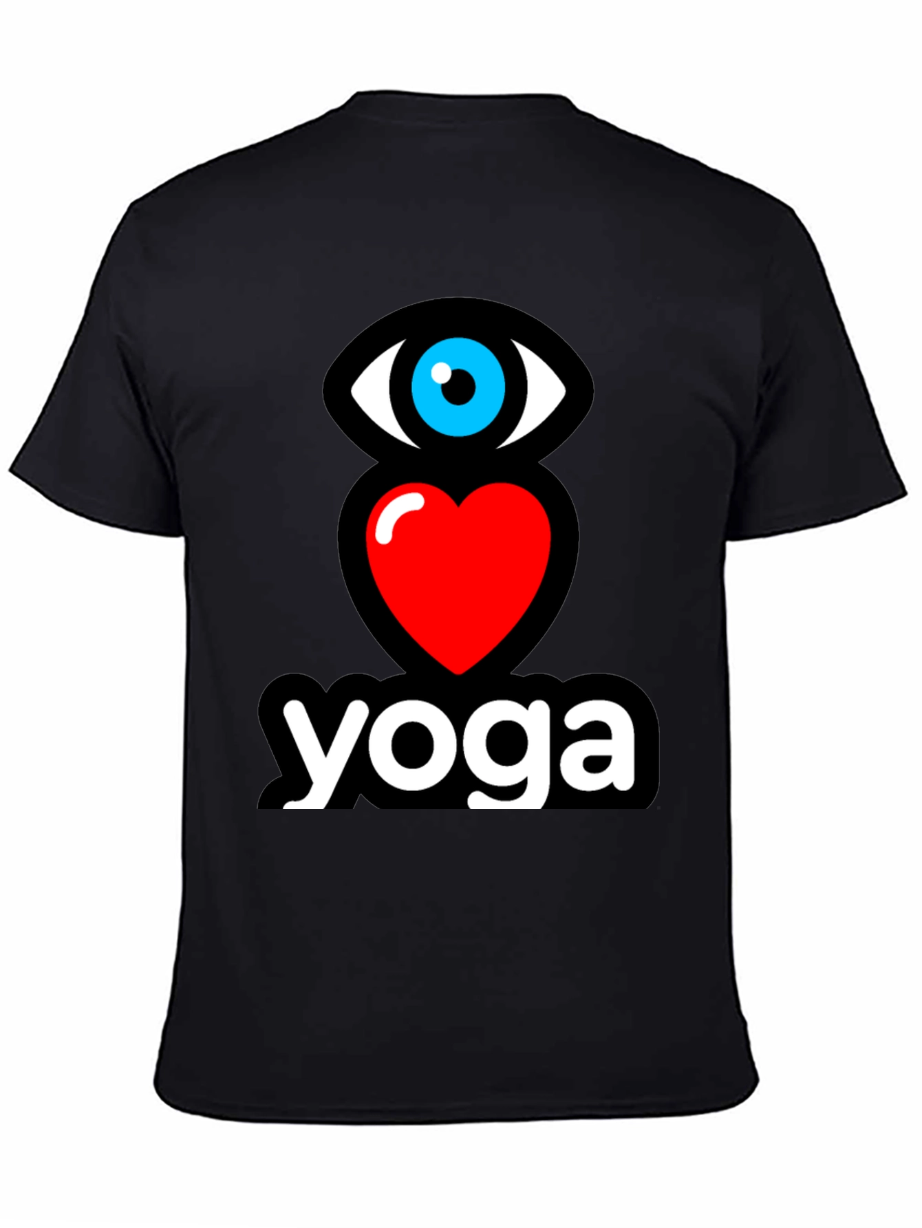 Eye Heart Yoga Black Graphic T-Shirt