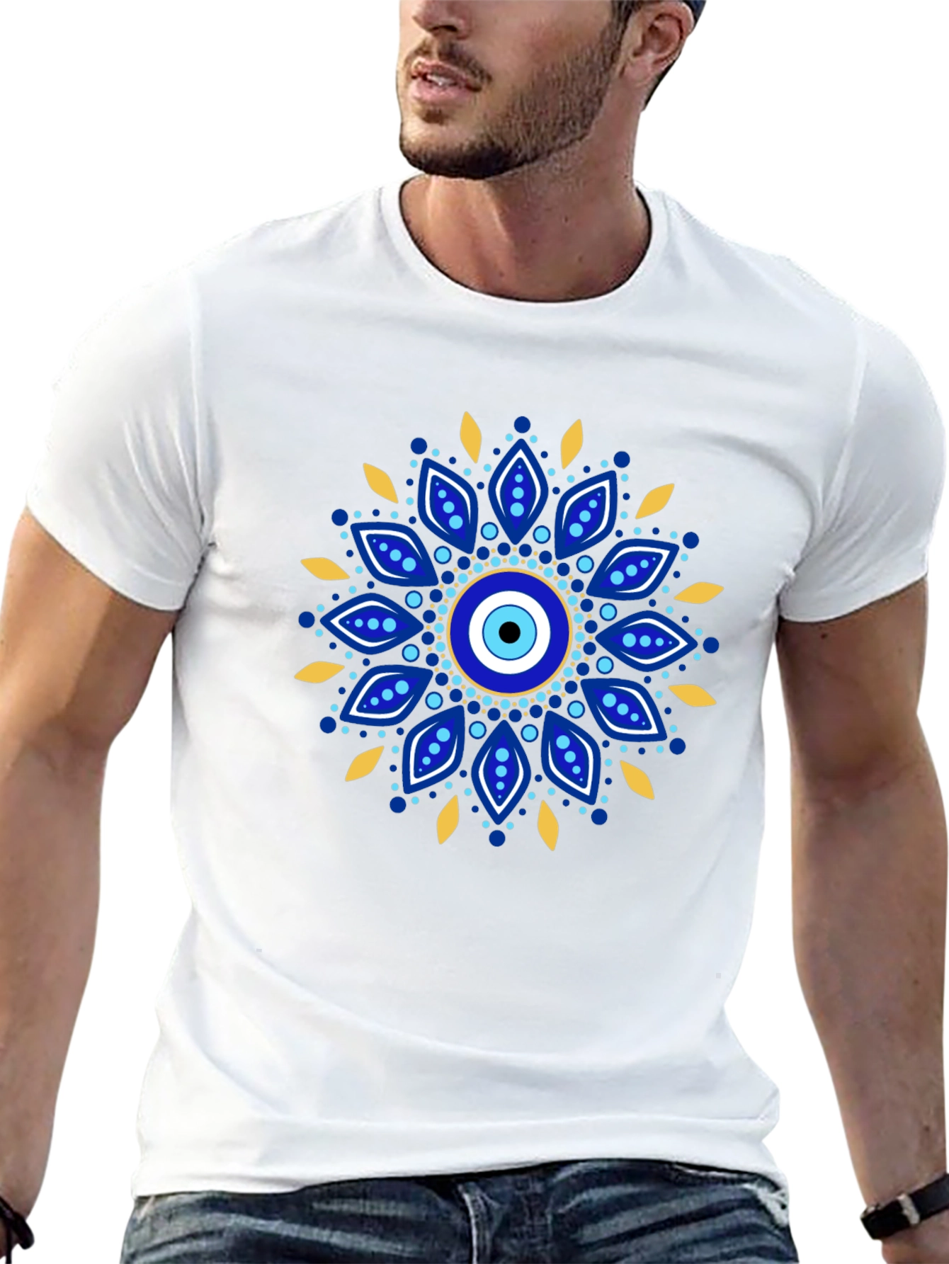 Evil Eye Mandala Graphic Tee - Black