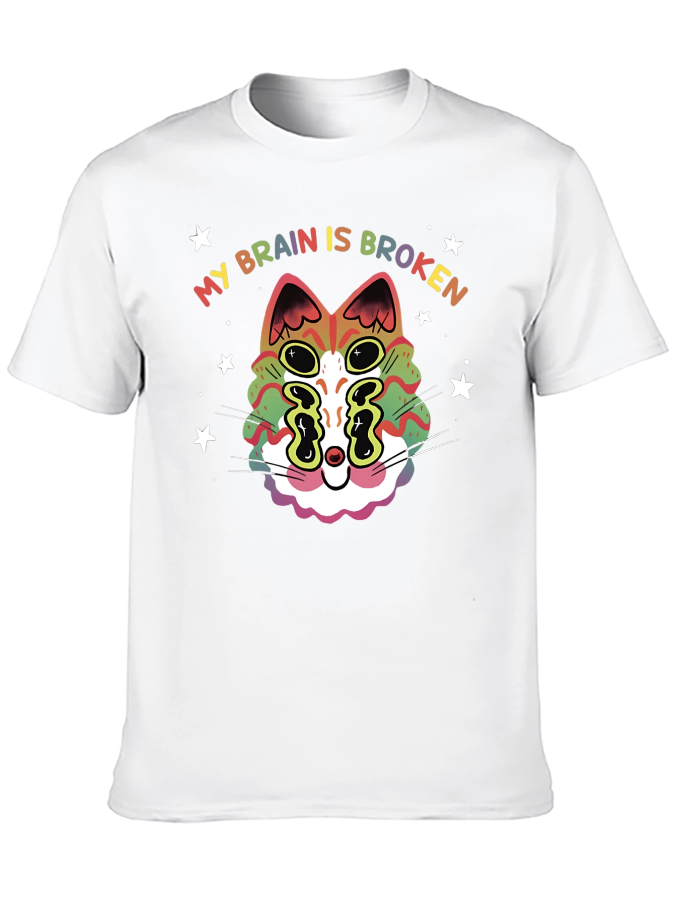 My Brain Is Broken Cat Graphic T-Shirt