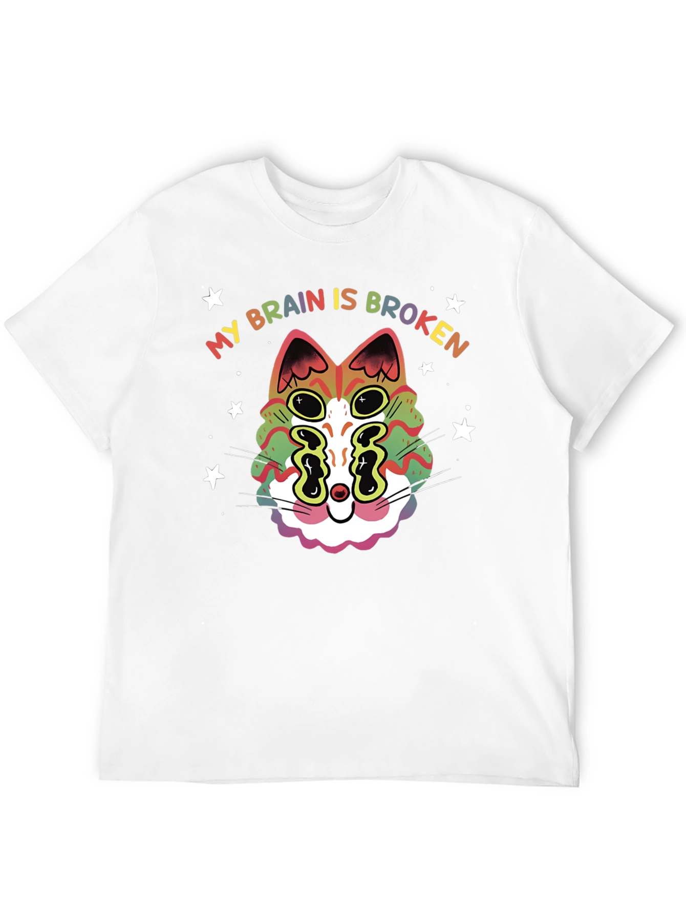 My Brain Is Broken Cat Graphic T-Shirt