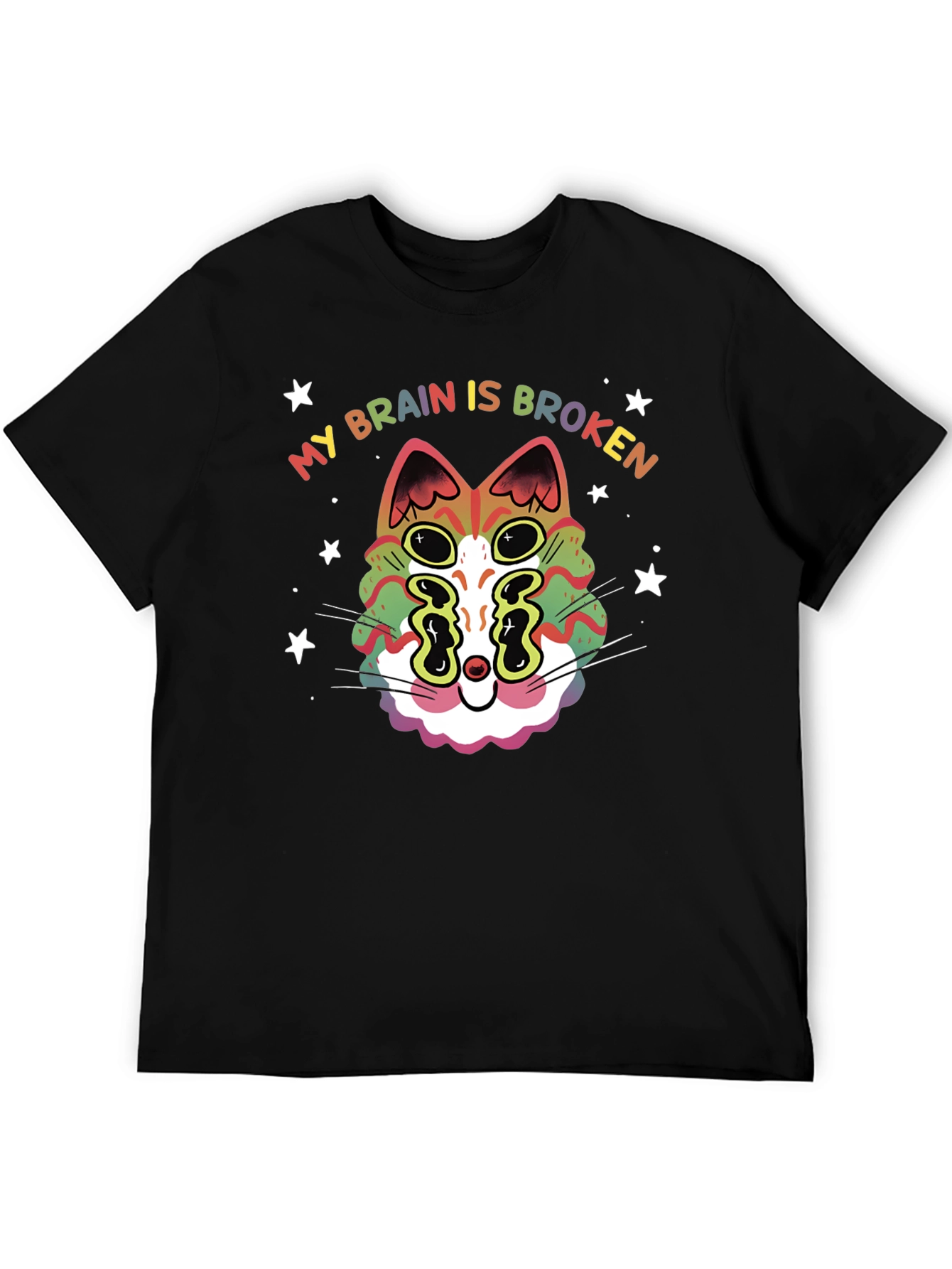 My Brain Is Broken Cat Graphic T-Shirt