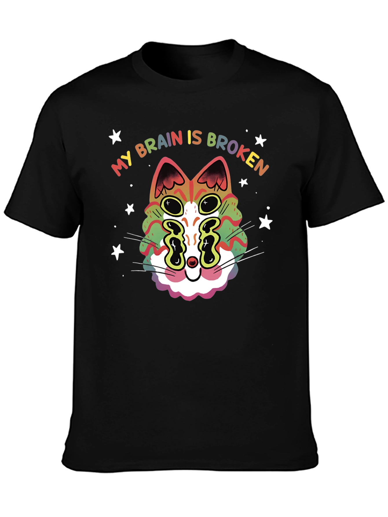 My Brain Is Broken Cat Graphic T-Shirt