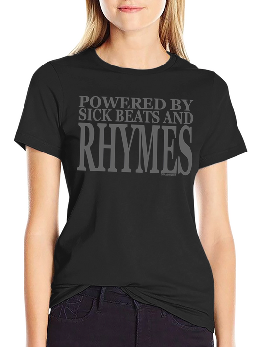 Powered By Sick Beats And Rhymes Black T-Shirt