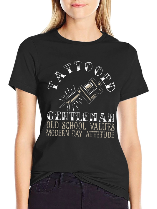 Tattooed Gentleman Black Graphic T-Shirt