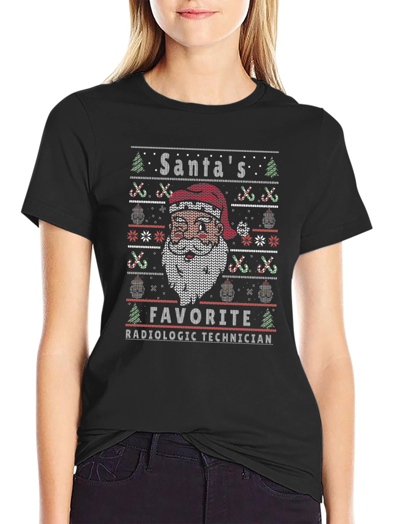 Santas Favorite Radiologic Tech Ugly Christmas Sweater T-Shirt