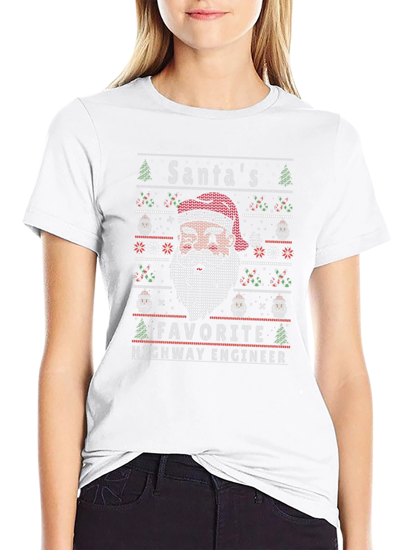 Santas Favorite Highway Engineer Christmas T-Shirt