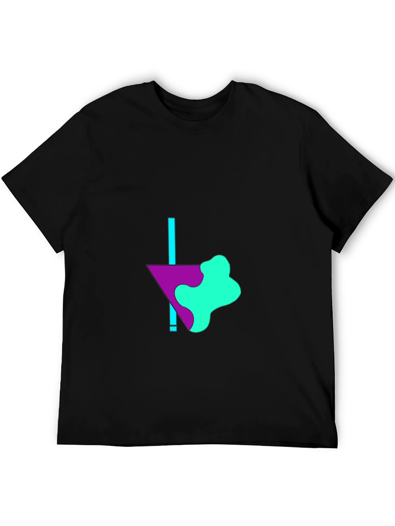 Abstract Graphic Print Mens Black T-Shirt