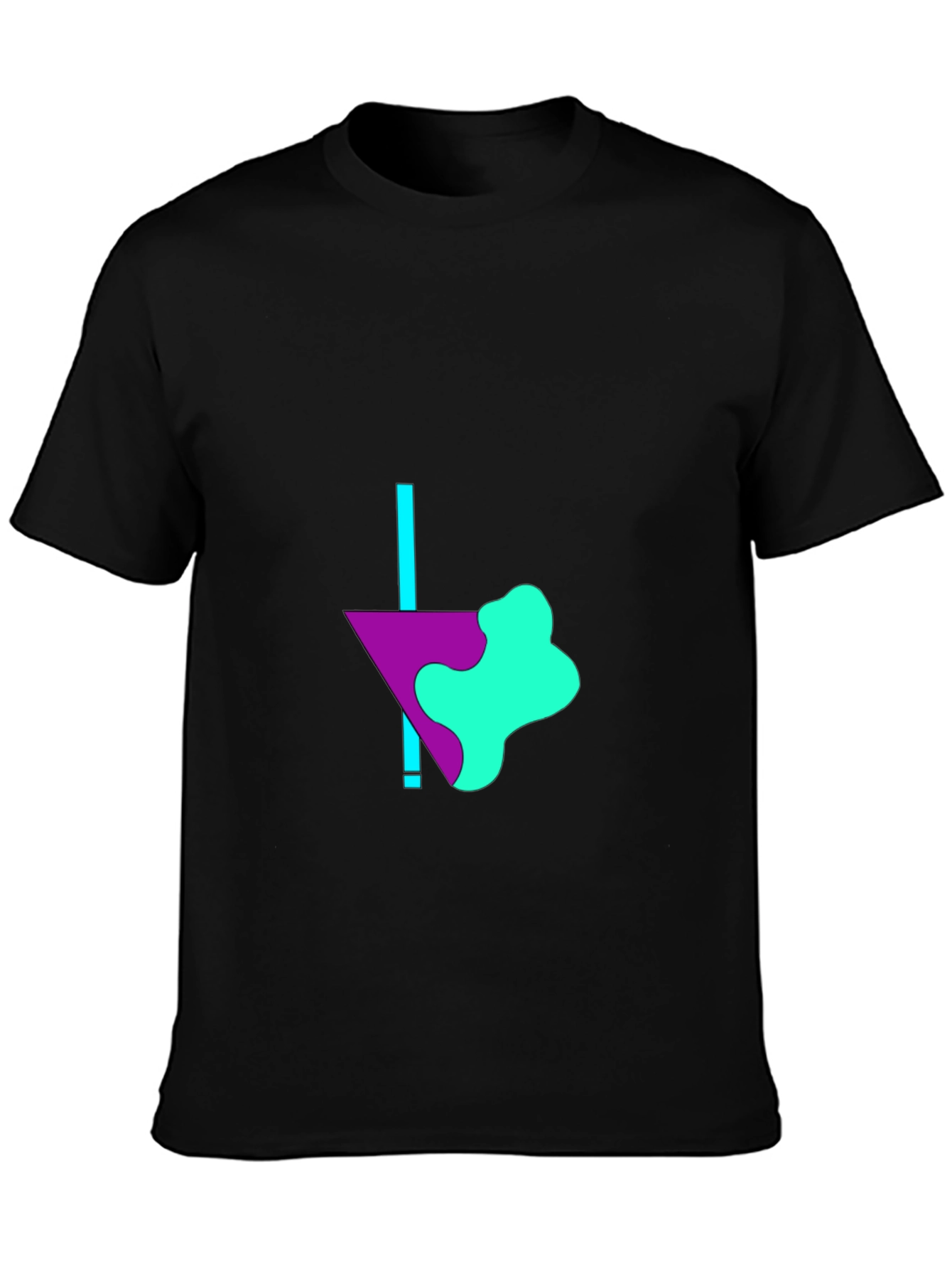 Abstract Graphic Print Mens Black T-Shirt