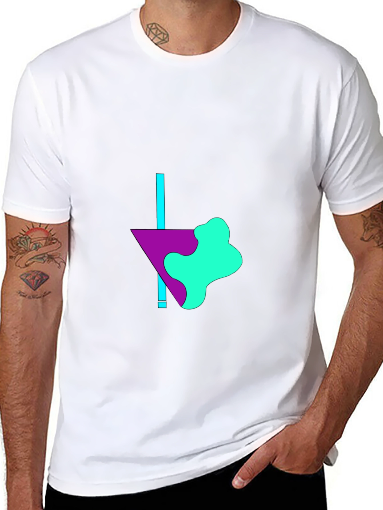 Abstract Graphic Print Mens Black T-Shirt