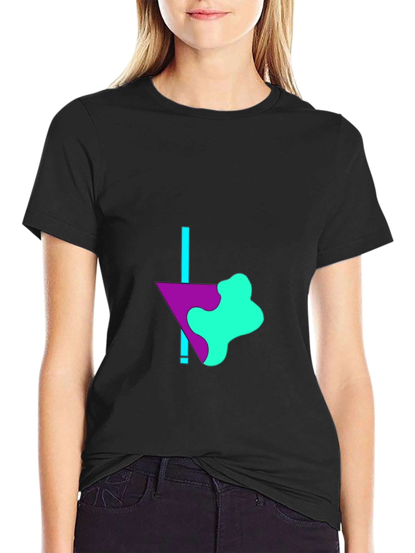 Abstract Graphic Print Mens Black T-Shirt