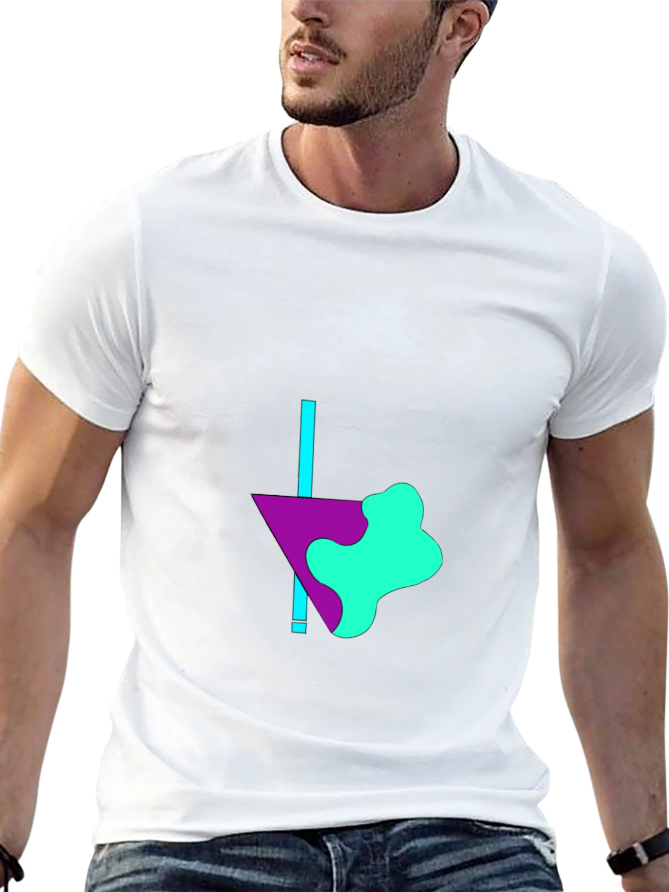 Abstract Graphic Print Mens Black T-Shirt