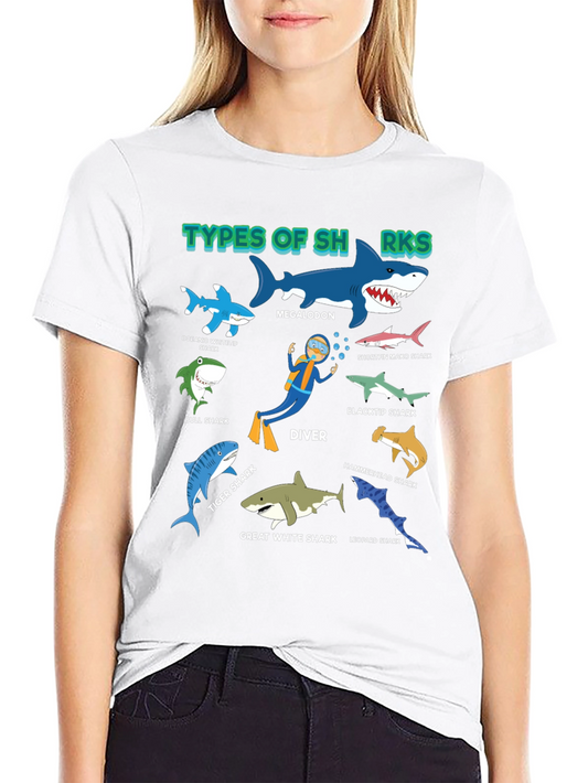 Shark Types T-Shirt - Marine Life Tee