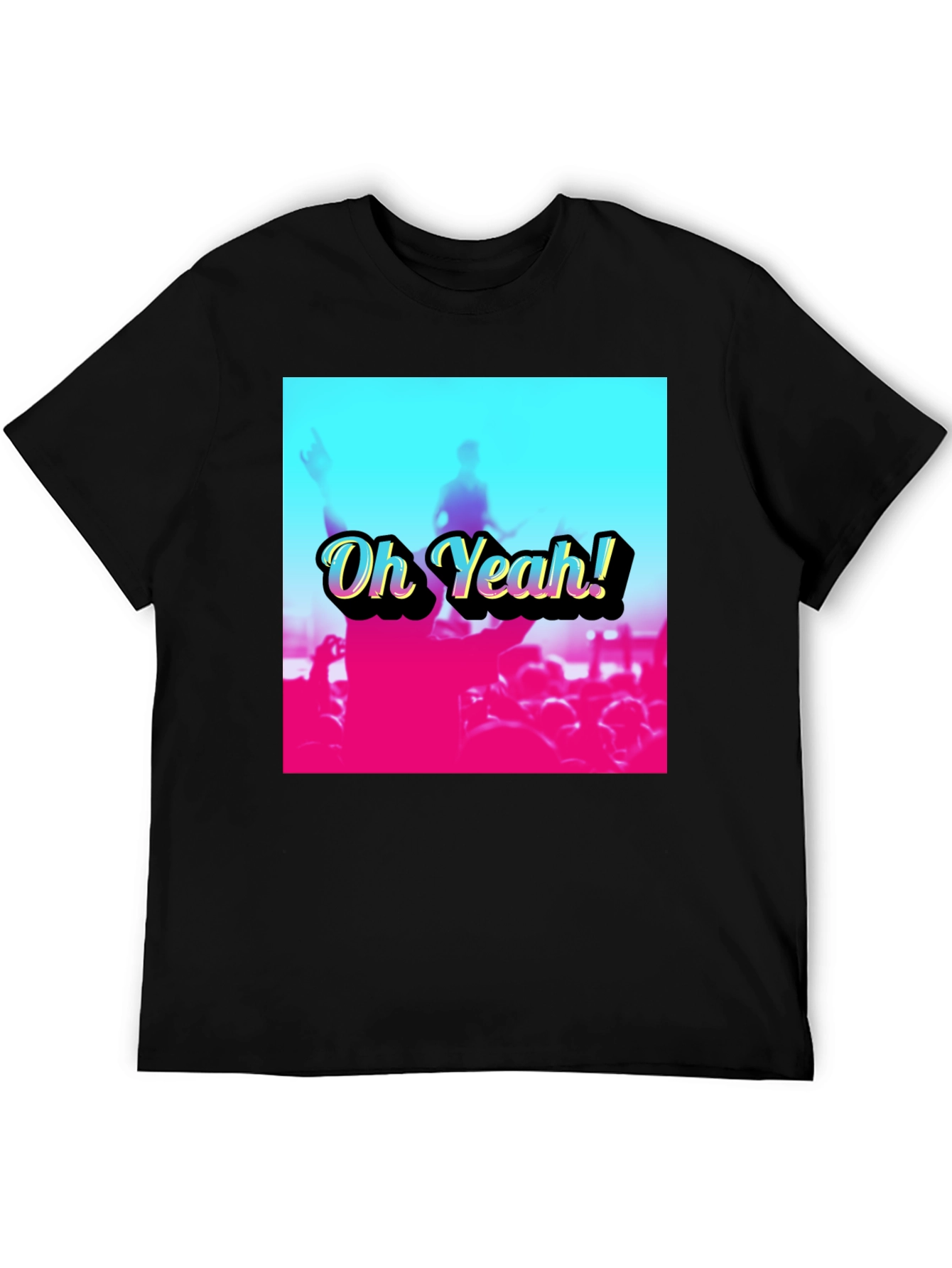 Oh Yeah! Crowd Graphic Tee - Black