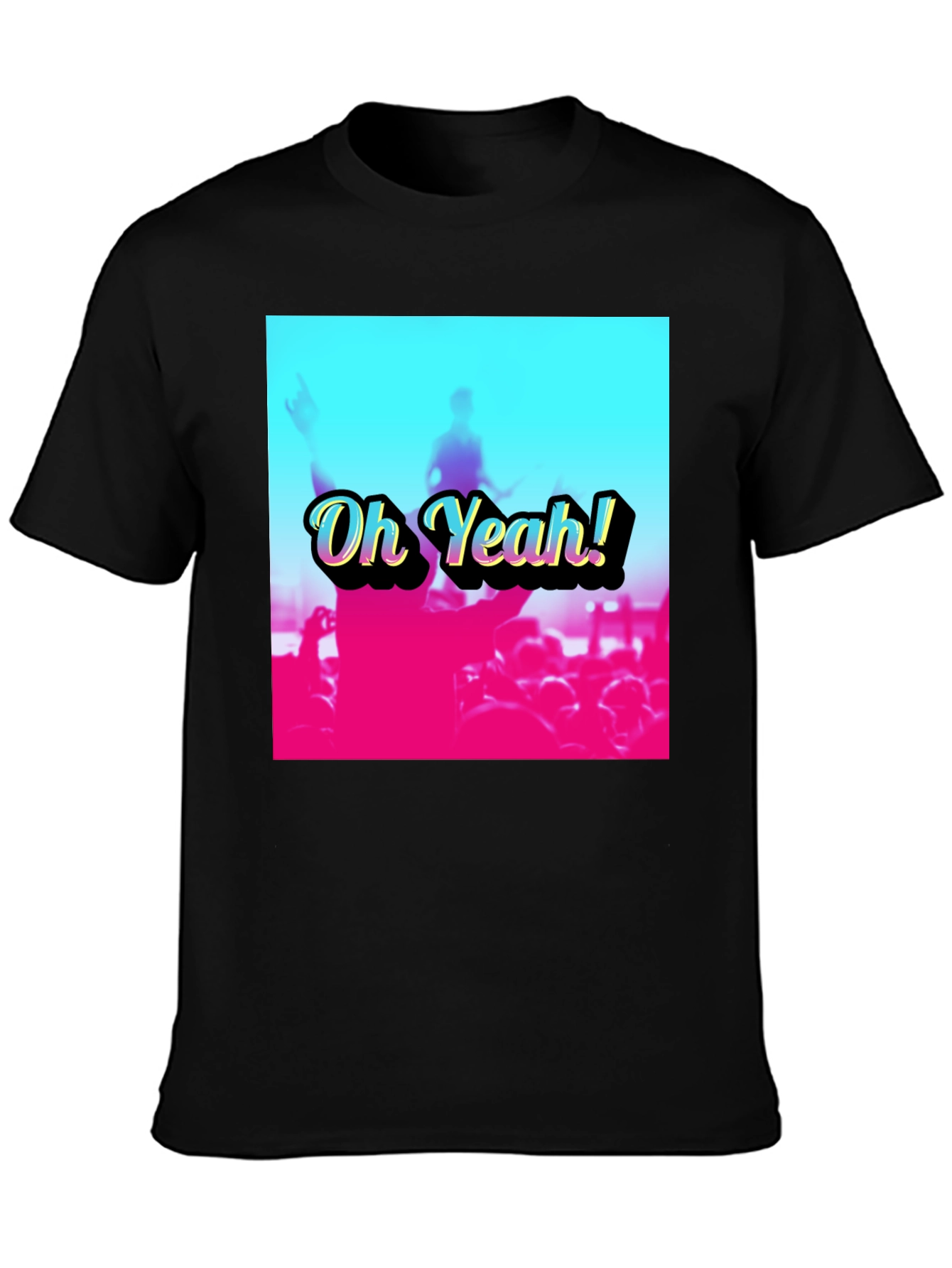 Oh Yeah! Crowd Graphic Tee - Black