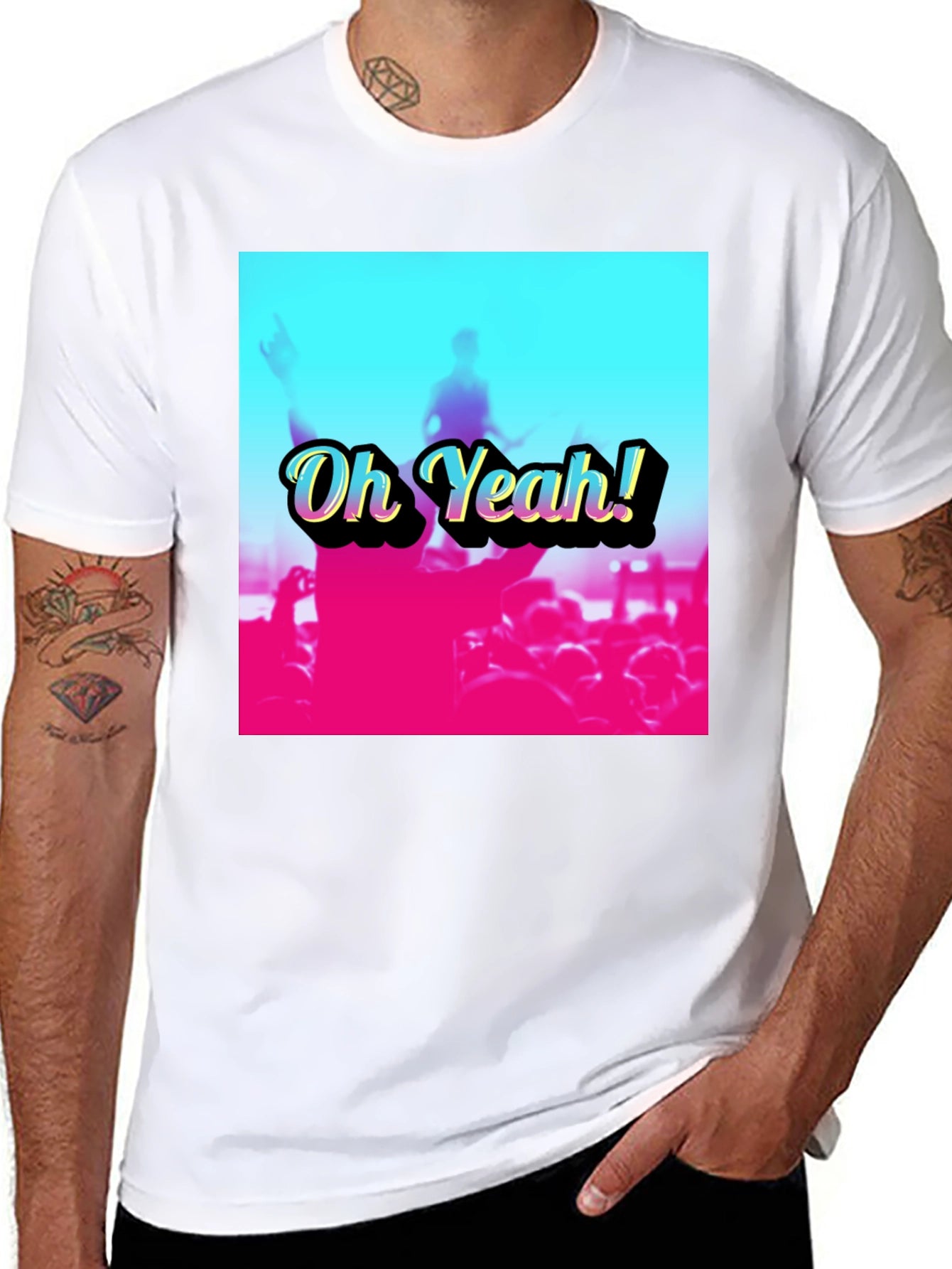 Oh Yeah! Crowd Graphic Tee - Black