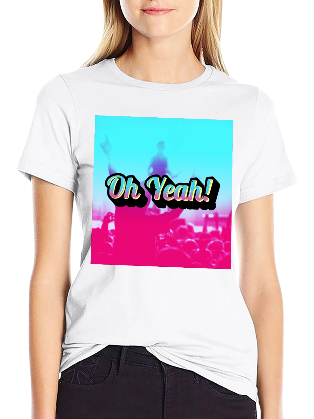 Oh Yeah! Crowd Graphic Tee - Black