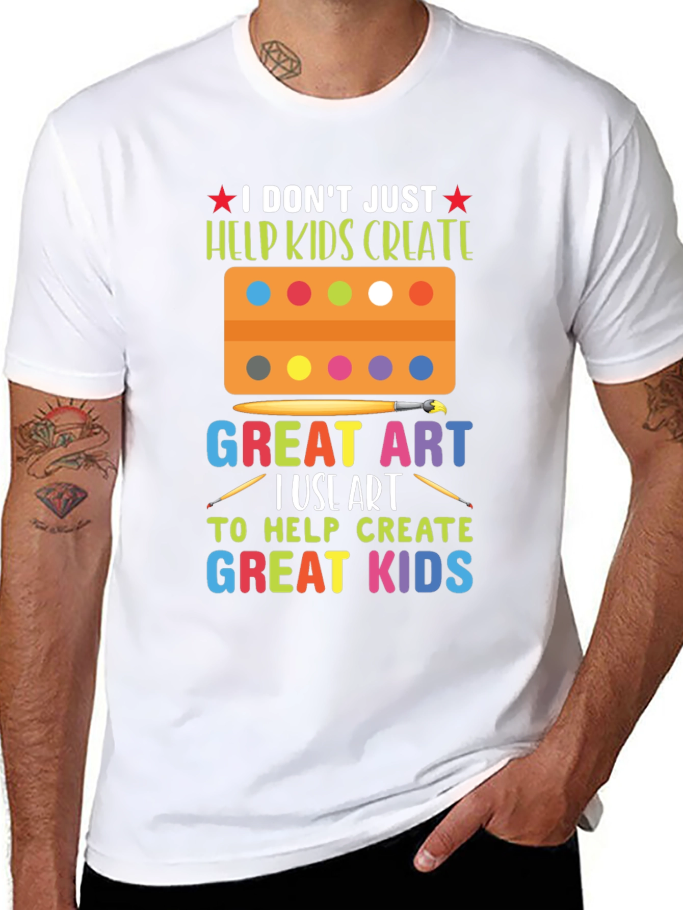 Art Teacher T-Shirt - Great Kids Create Art
