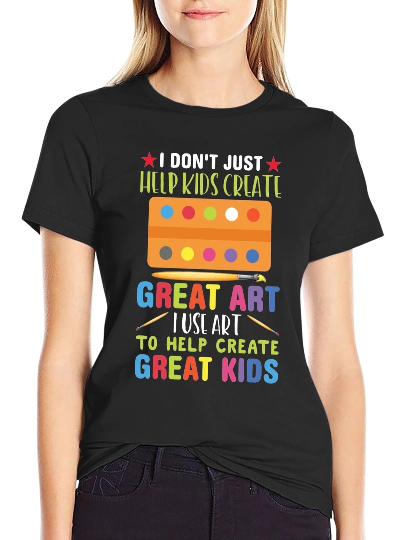 Art Teacher T-Shirt - Great Kids Create Art