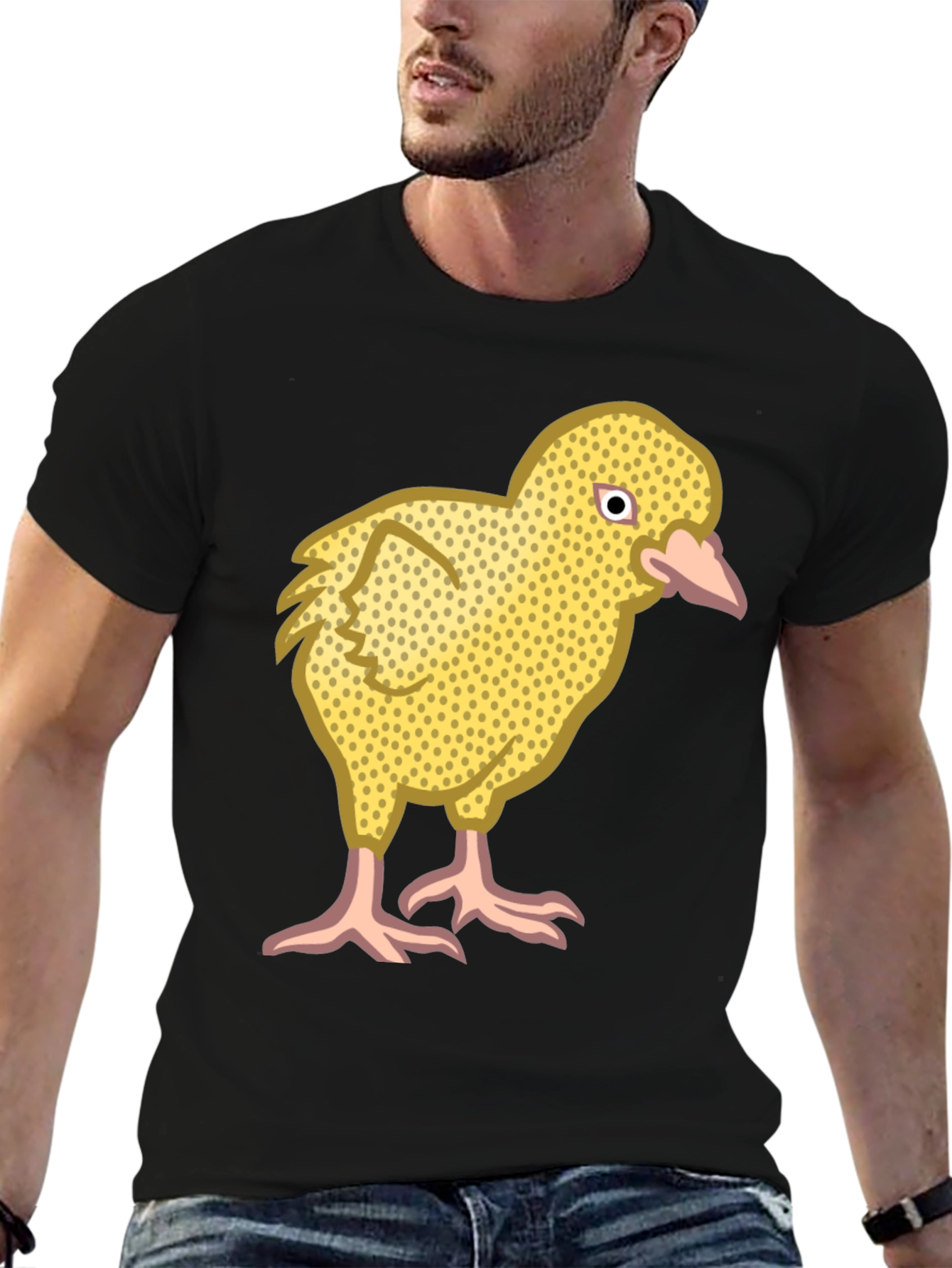 Funny Chick Graphic Black T-Shirt