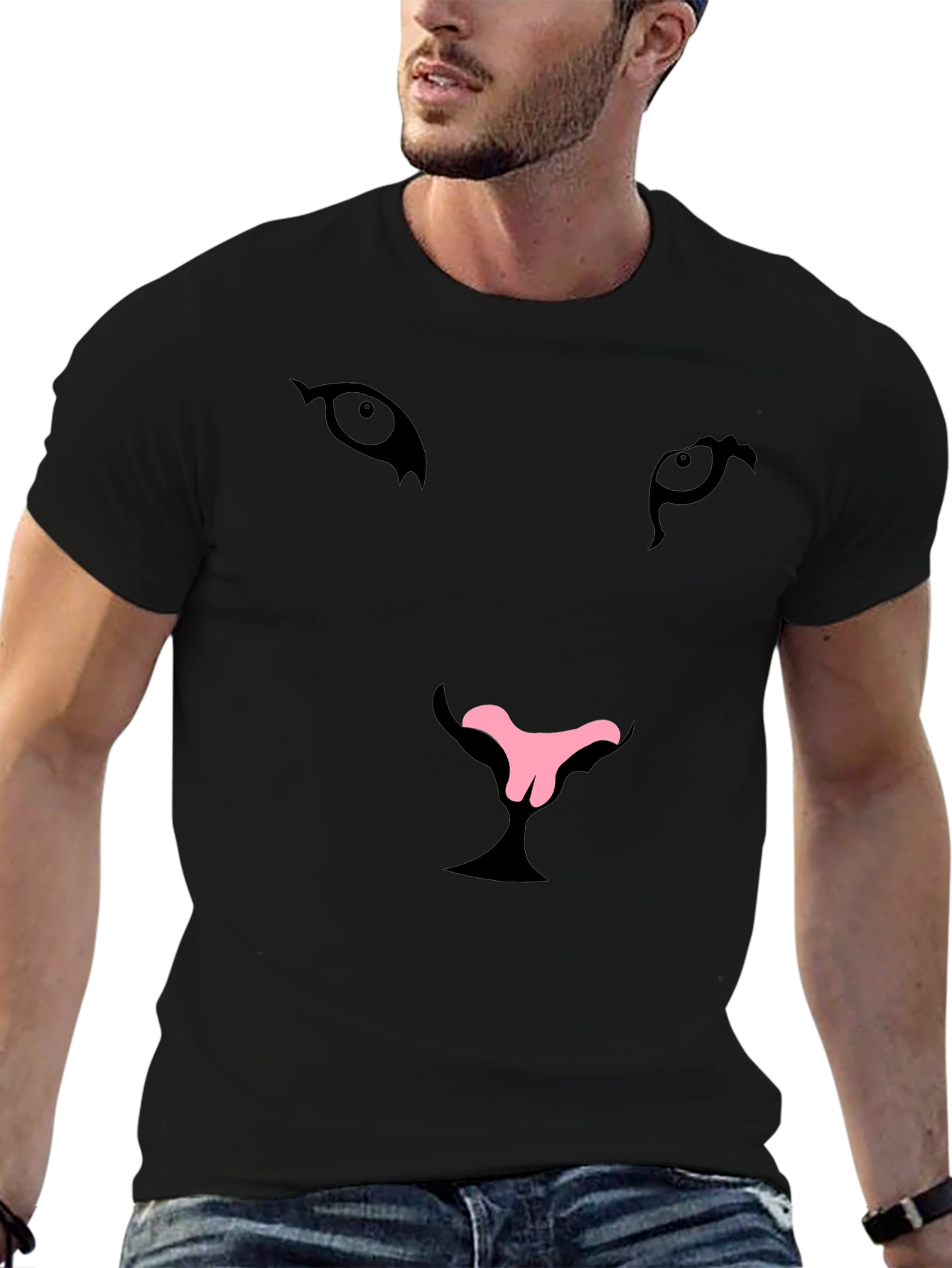 Cool Cat Face Graphic T-Shirt