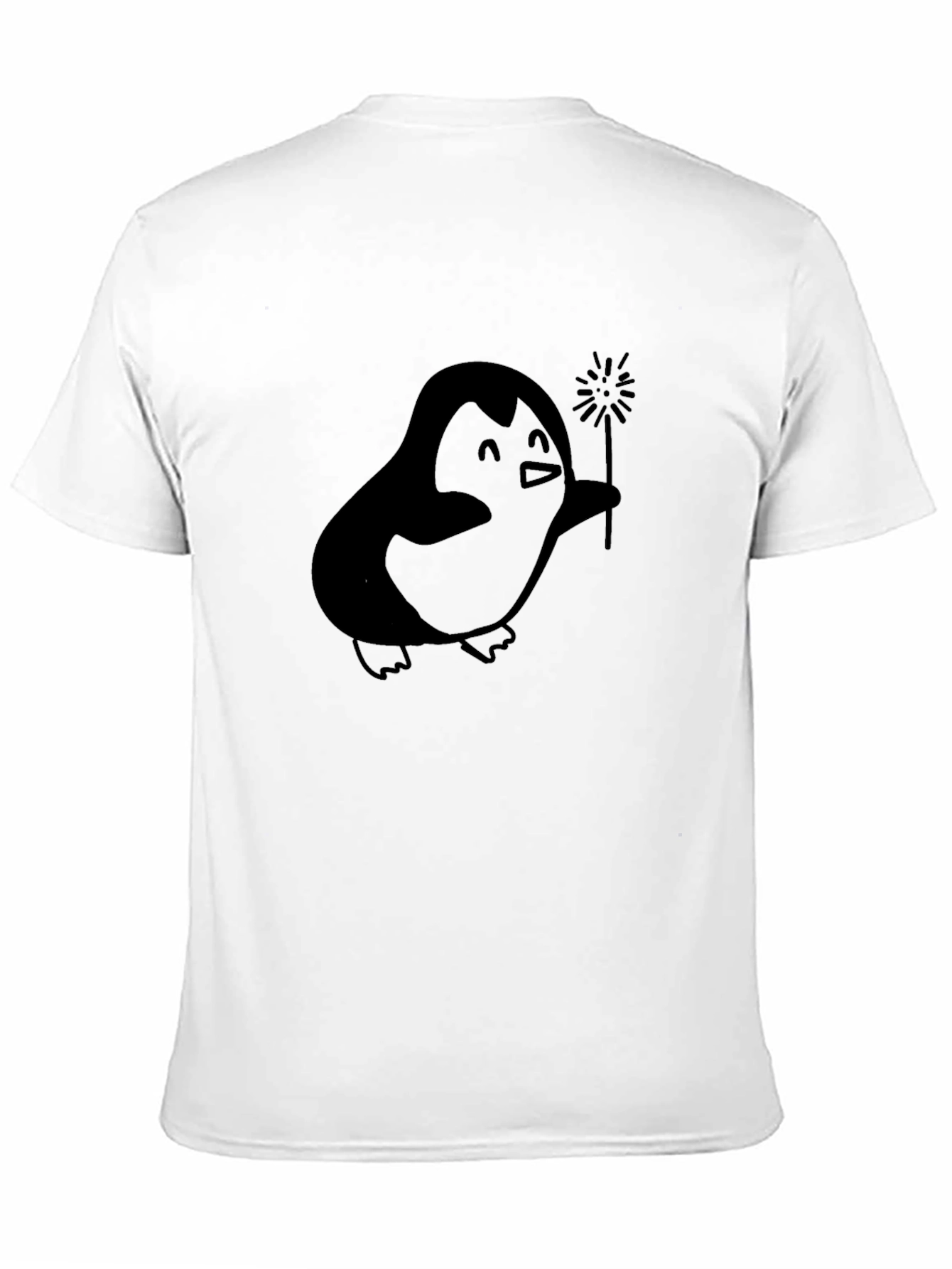 Penguin Sparkler Graphic Tee - Black Cotton T-Shirt