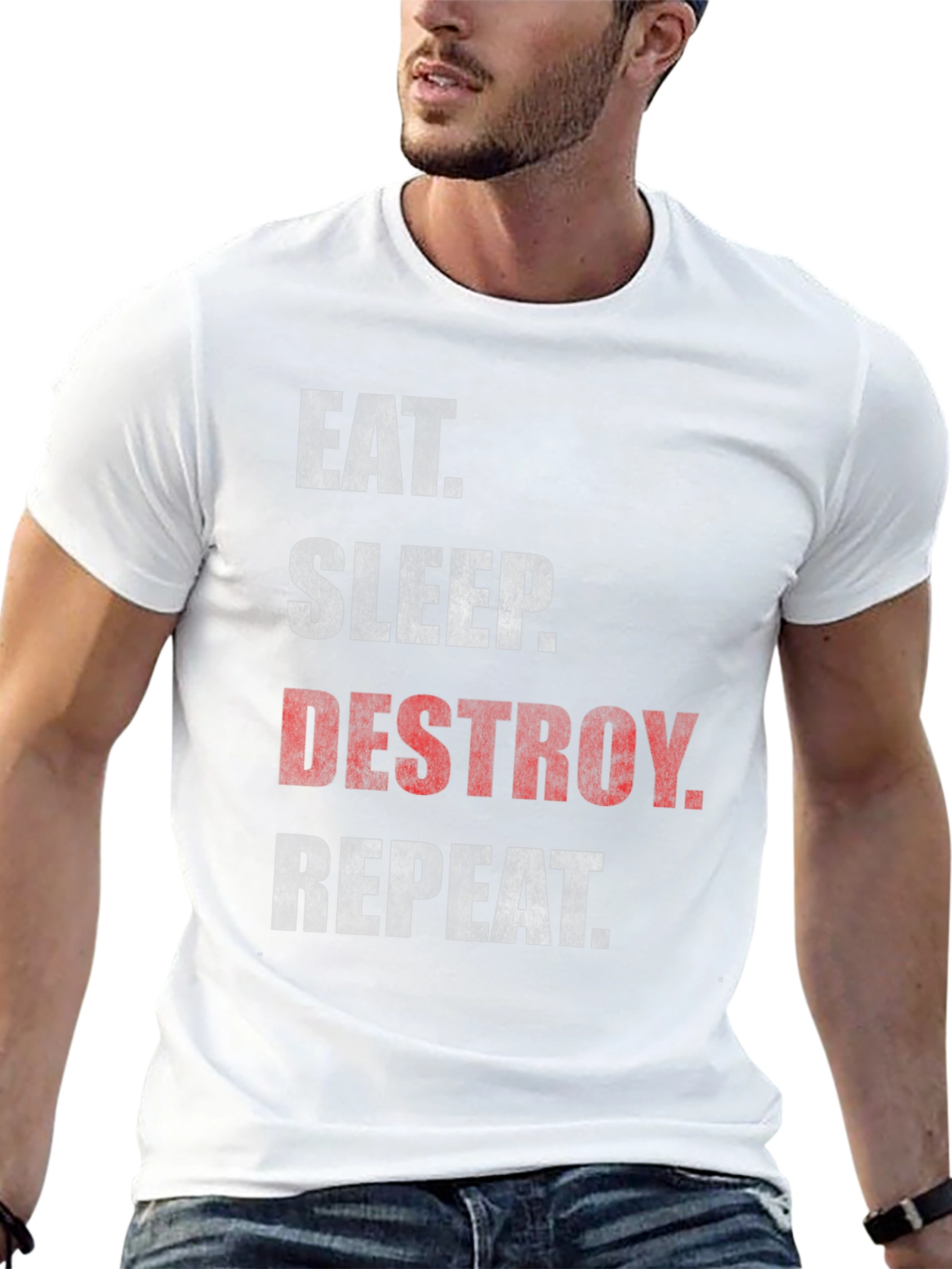 Eat Sleep Destroy Repeat Black Graphic Tee