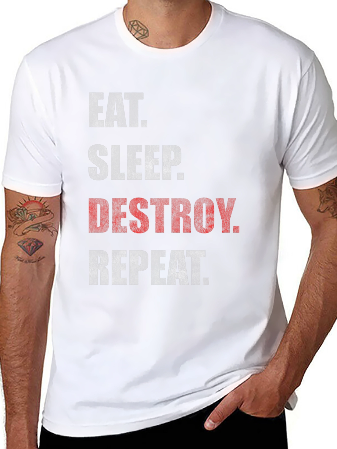 Eat Sleep Destroy Repeat Black Graphic Tee