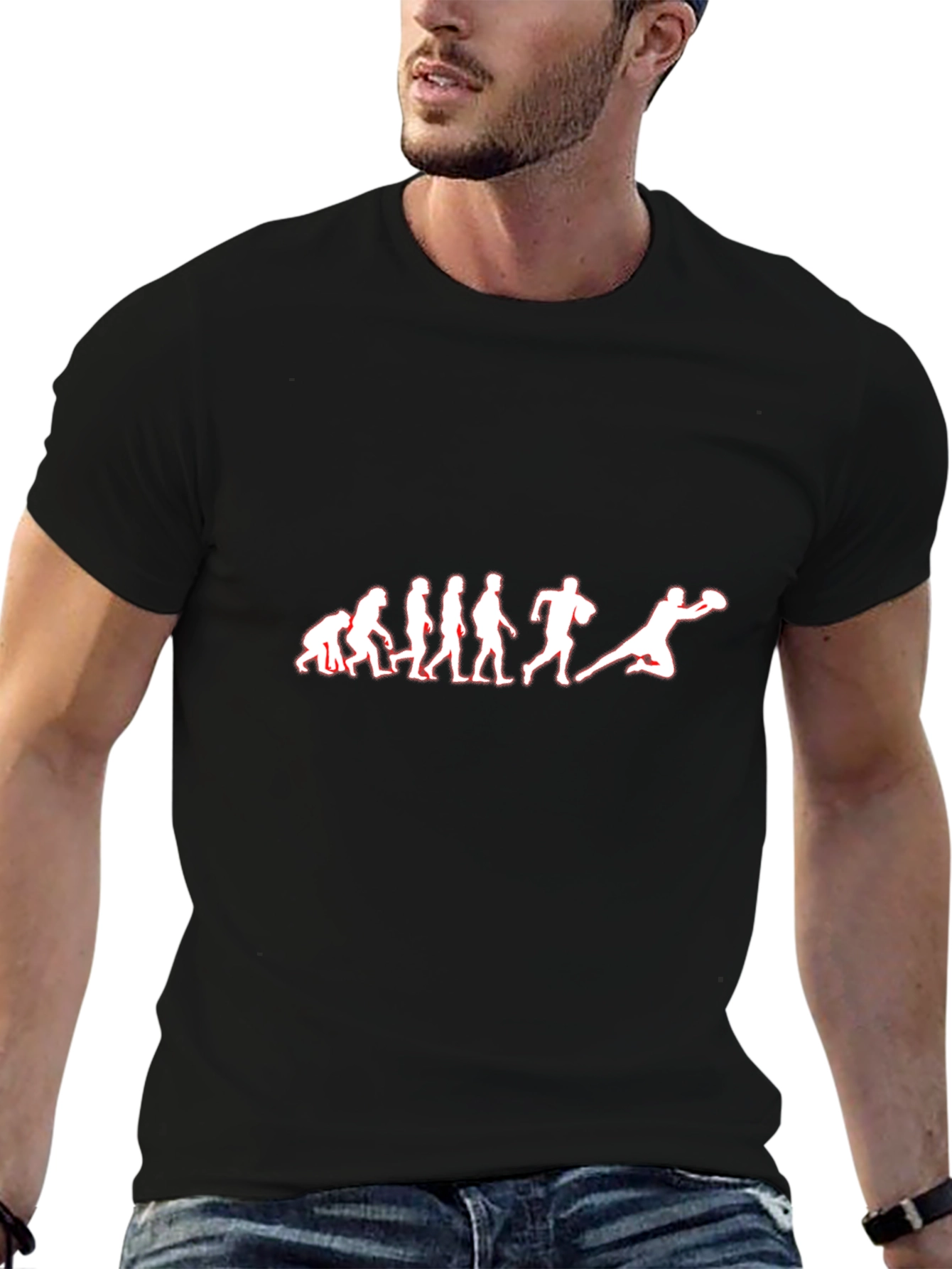 Evolution Football T-Shirt - Black Cotton