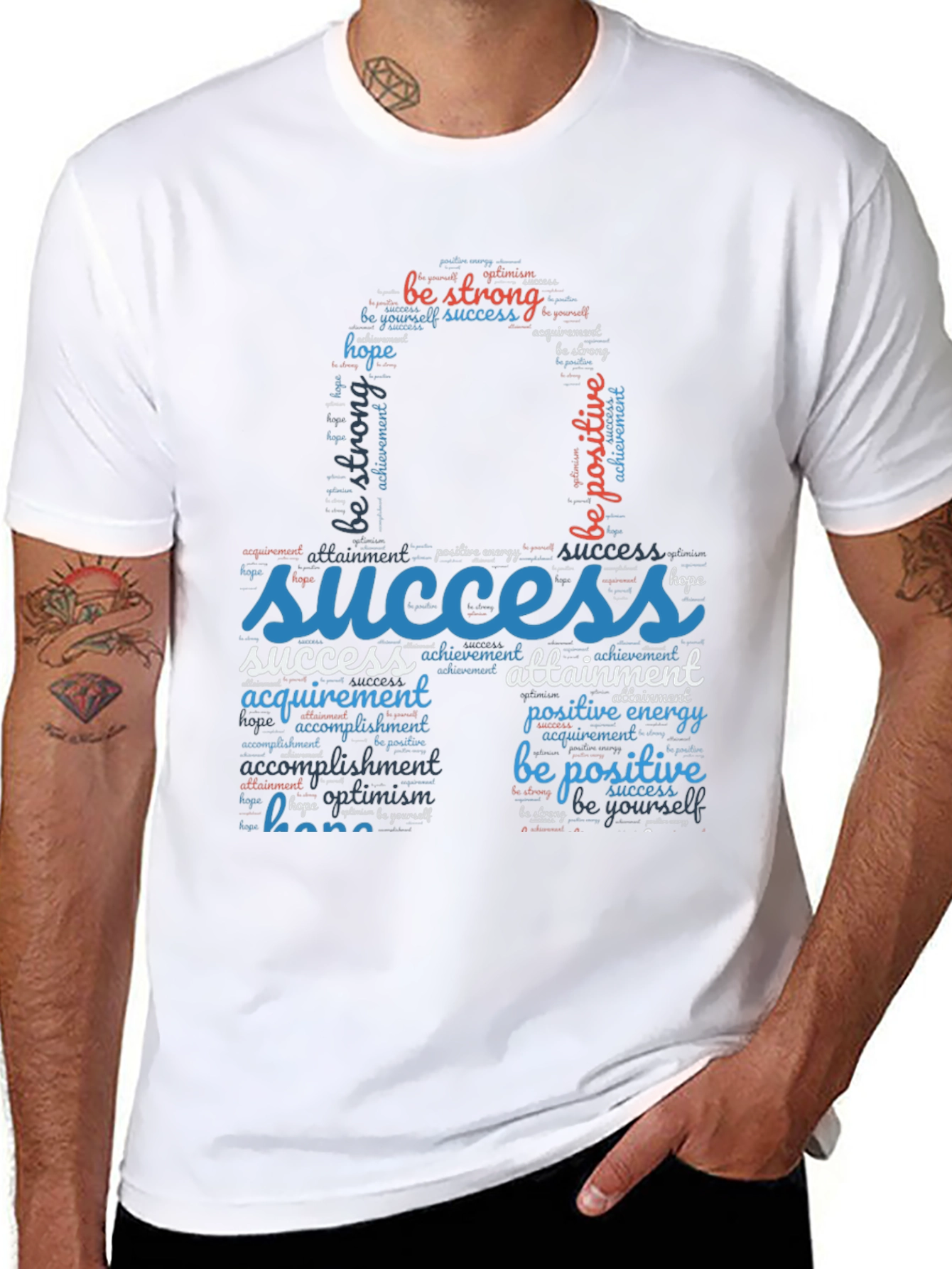 Inspirational Word Art T-Shirt - Be Positive!