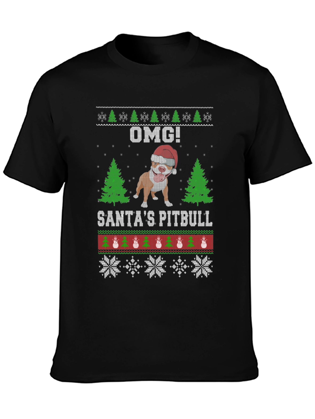 OMG! Santas Pitbull Christmas T-Shirt