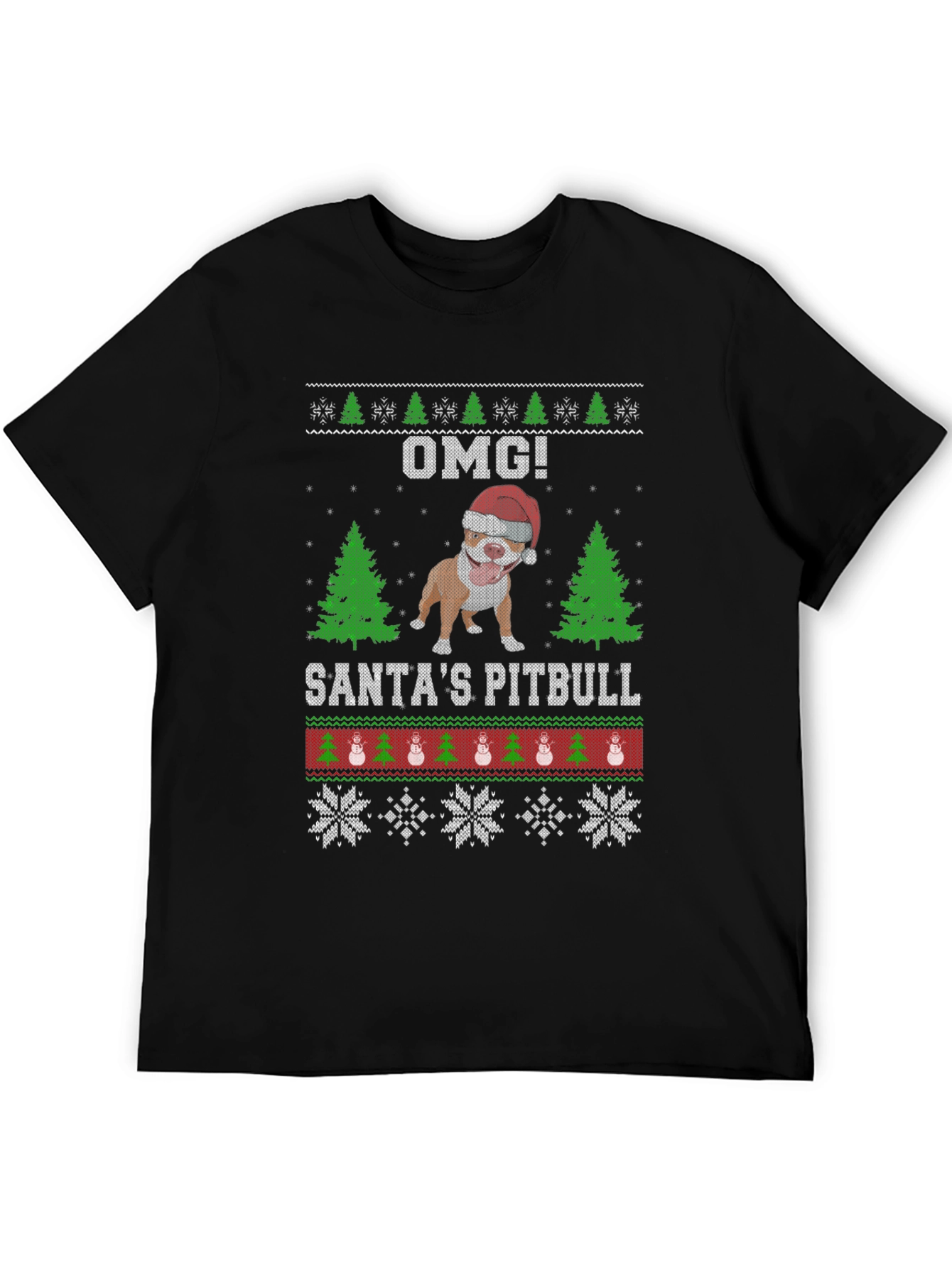 OMG! Santas Pitbull Christmas T-Shirt